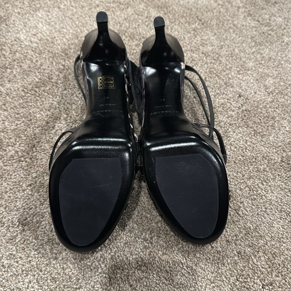 Burberry Black Strappy Heels with Leopard Print Platform 41 - Picture 3 of 9